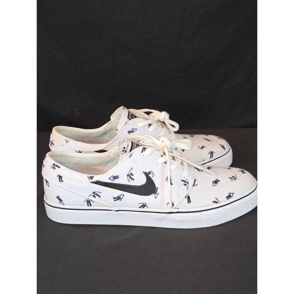 Nike SB‎ Stefan Janoski White Black Skateboard print Shoes Mens Size 9 I main image 7